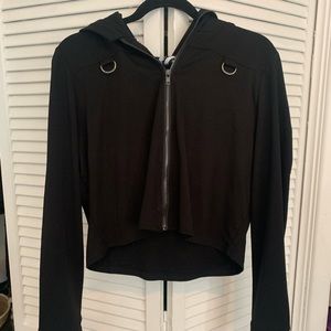 Killstar cropped black hoodie with mask